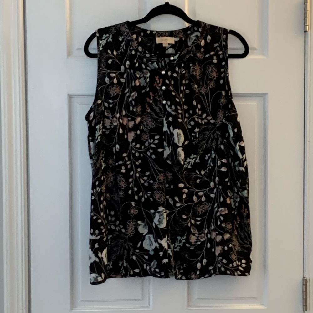 Black floral blouse from Loft
